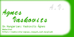 agnes vaskovits business card